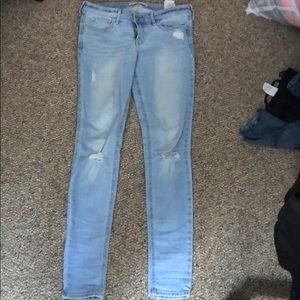 Light wash high rise jeans